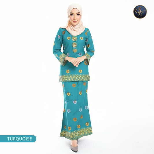 Kurung Moden (printed) - Turquoise
